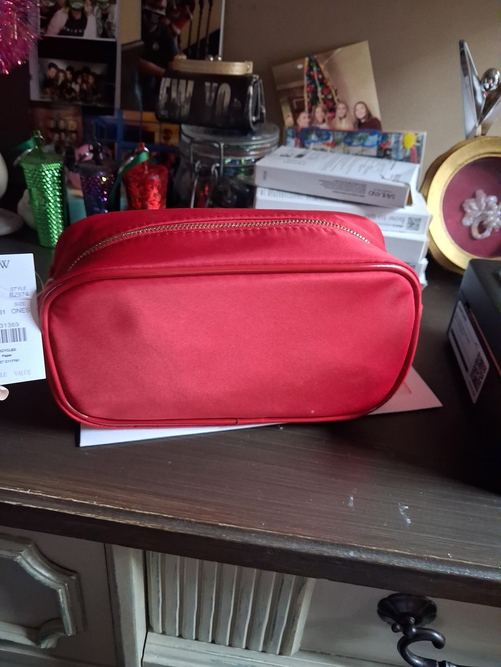 J. Crew Red Cosmetic Travel Case
